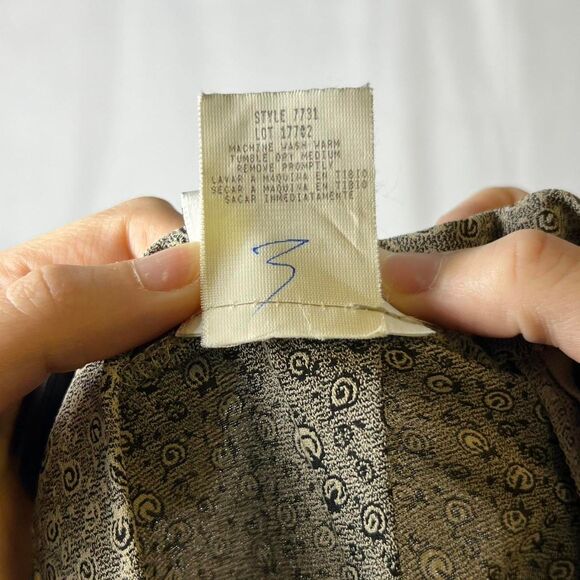 Vintage Jaclyn Smith Neutral Micro-Print A-Line Maxi Skirt (Size 6) - Picture 7 of 7